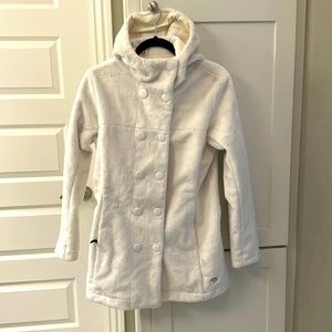 Mountain Hardwear Long White Fleece Peacoat Jacket Size Small
